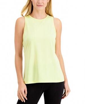 NEW IDEOLOGY heathered keyhole-back tank top in english yellow